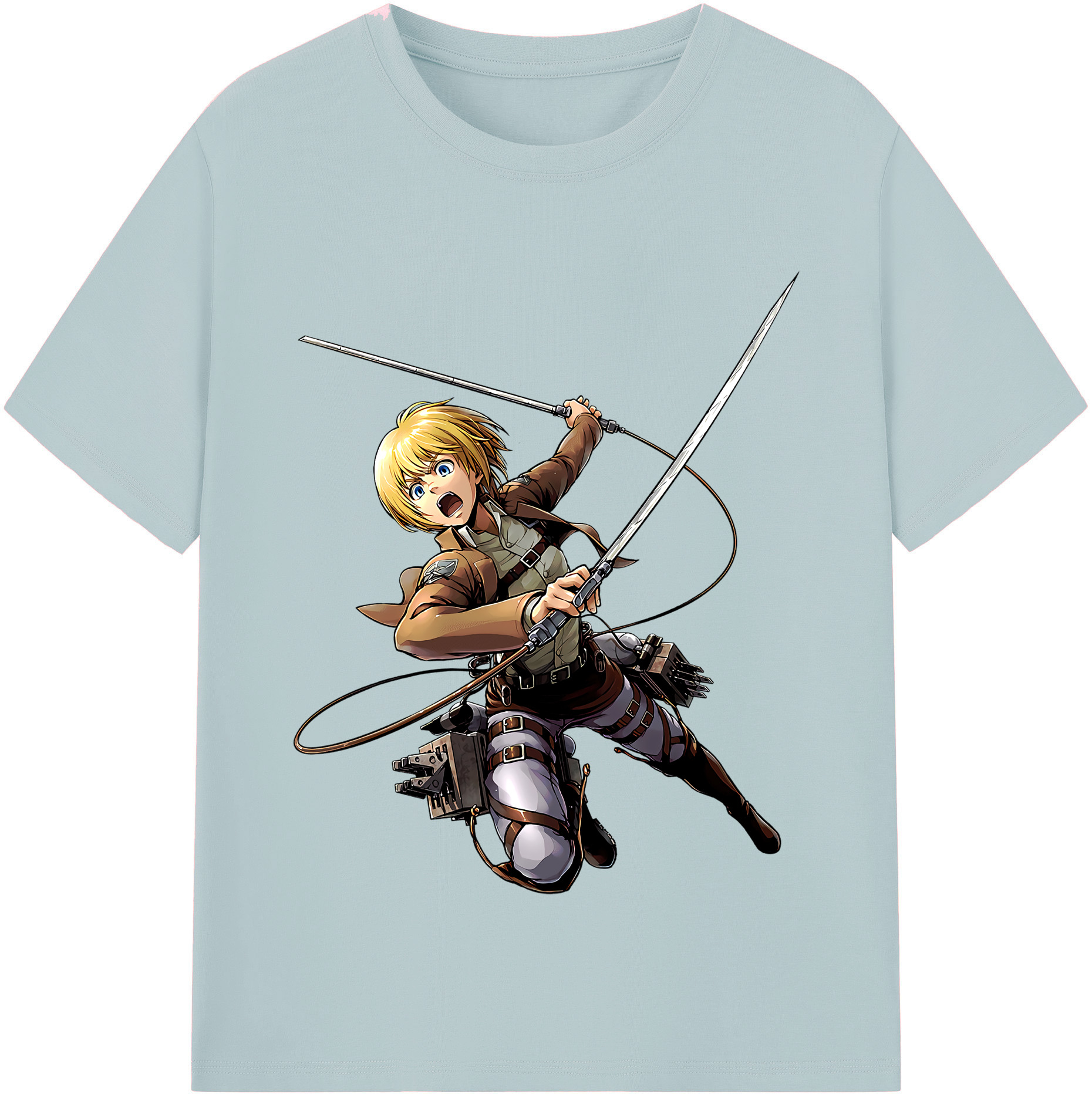 （画像用） 進撃の巨人 アルミン·アルレルト Attack on Titan Armin Arlert 綿100％半袖Tシャツ（フロントプリント）